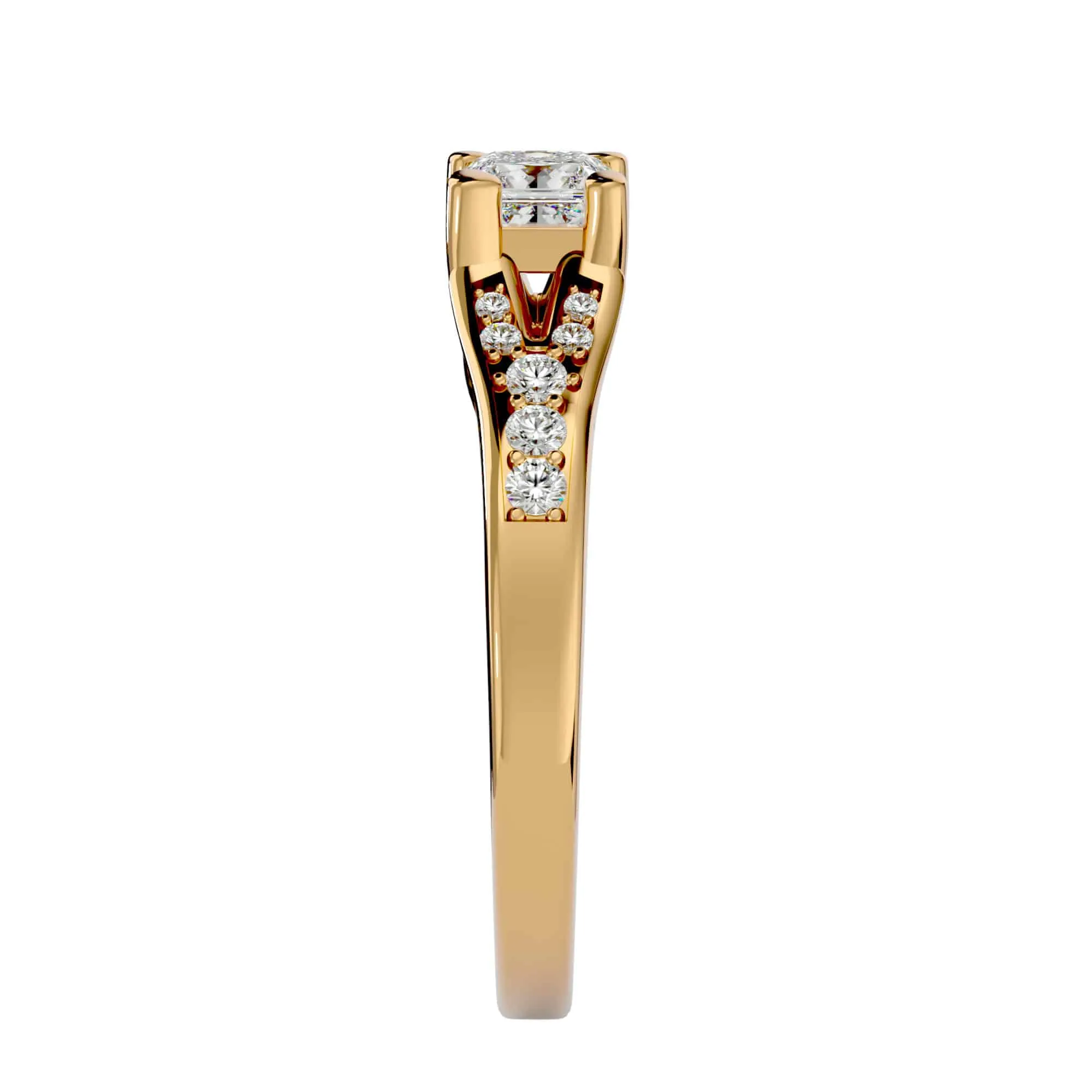 0.57ct Princess Cut Diamond Split Shank Engagement Ring