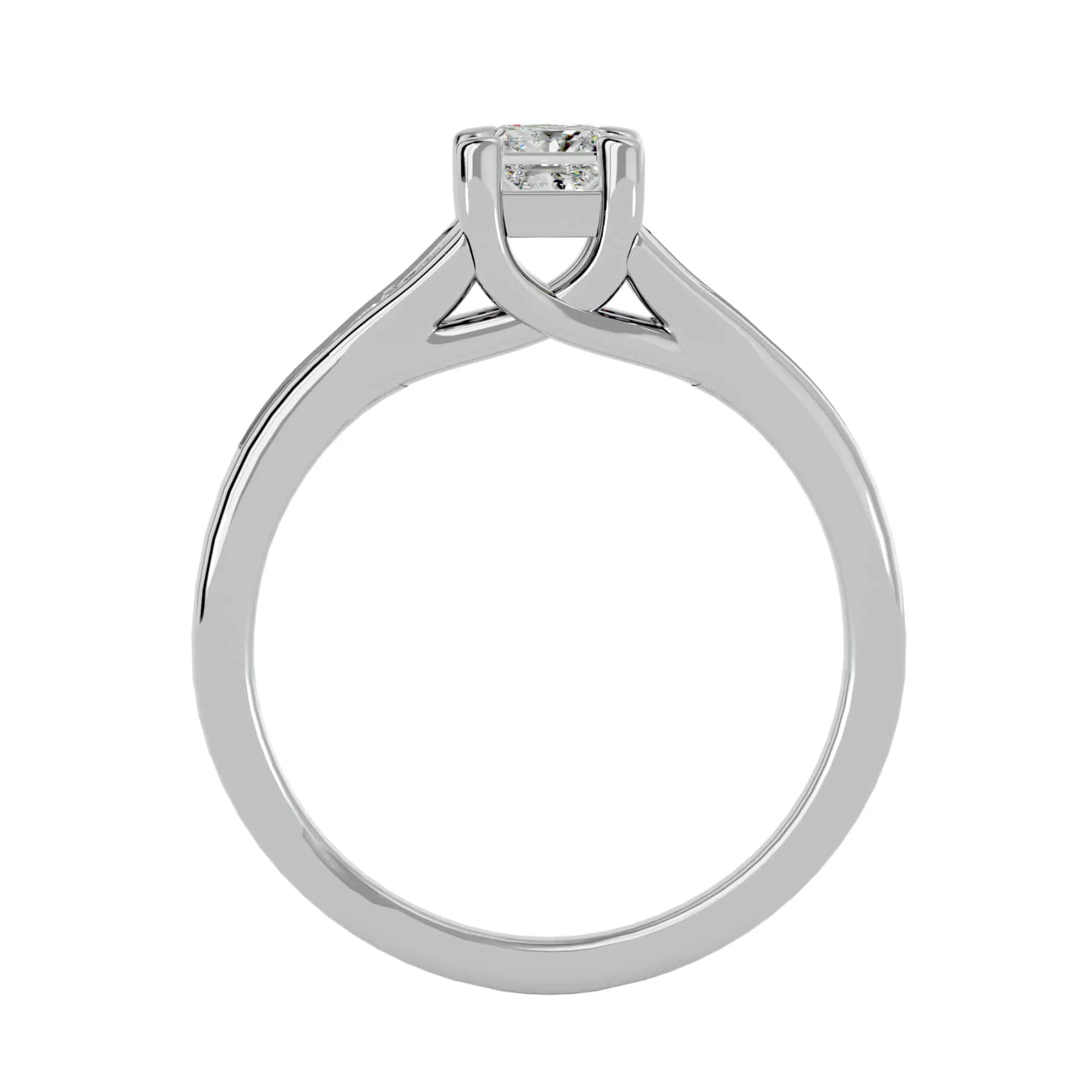 0.57ct Princess Cut Diamond Split Shank Engagement Ring