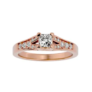 0.57ct Princess Cut Diamond Split Shank Engagement Ring