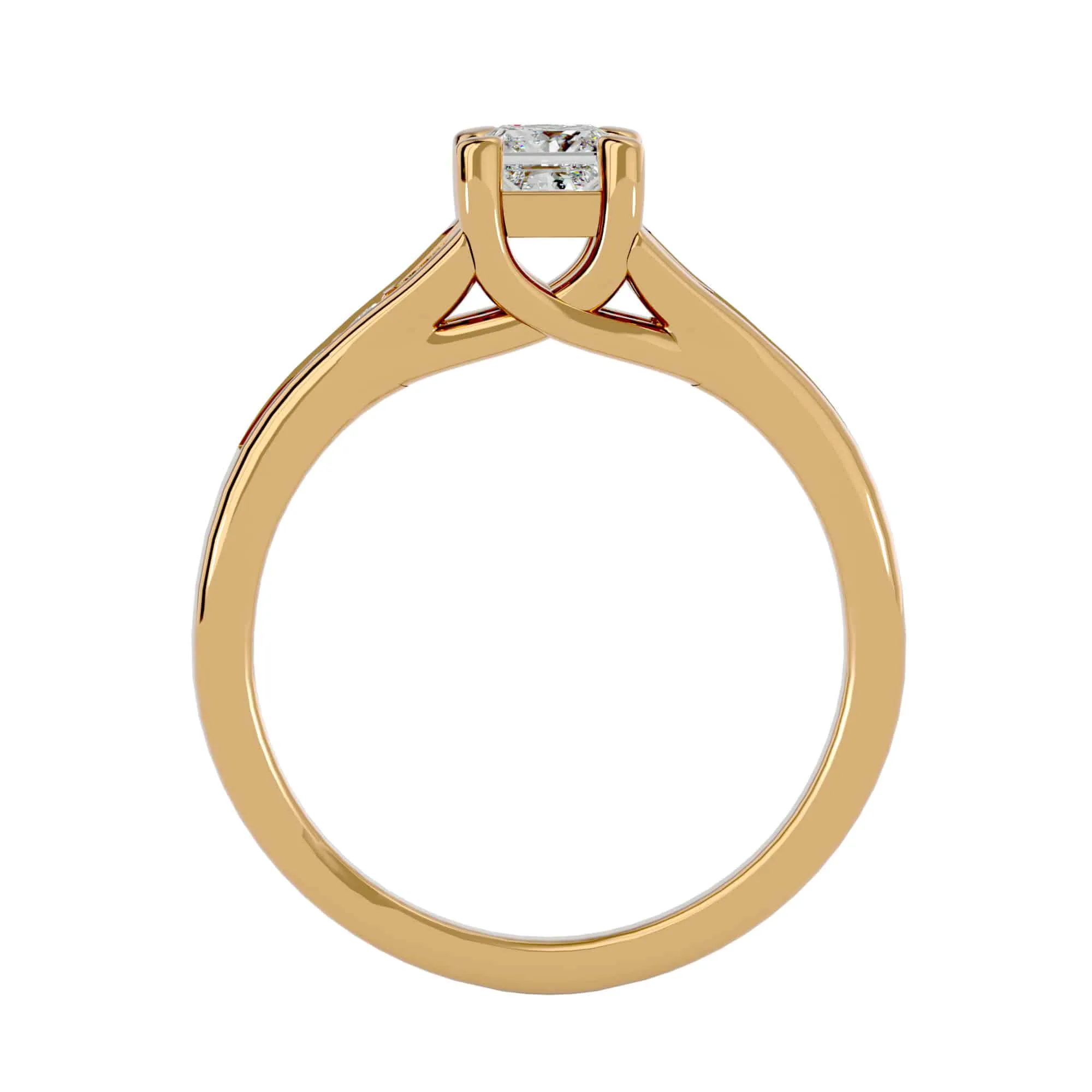 0.57ct Princess Cut Diamond Split Shank Engagement Ring
