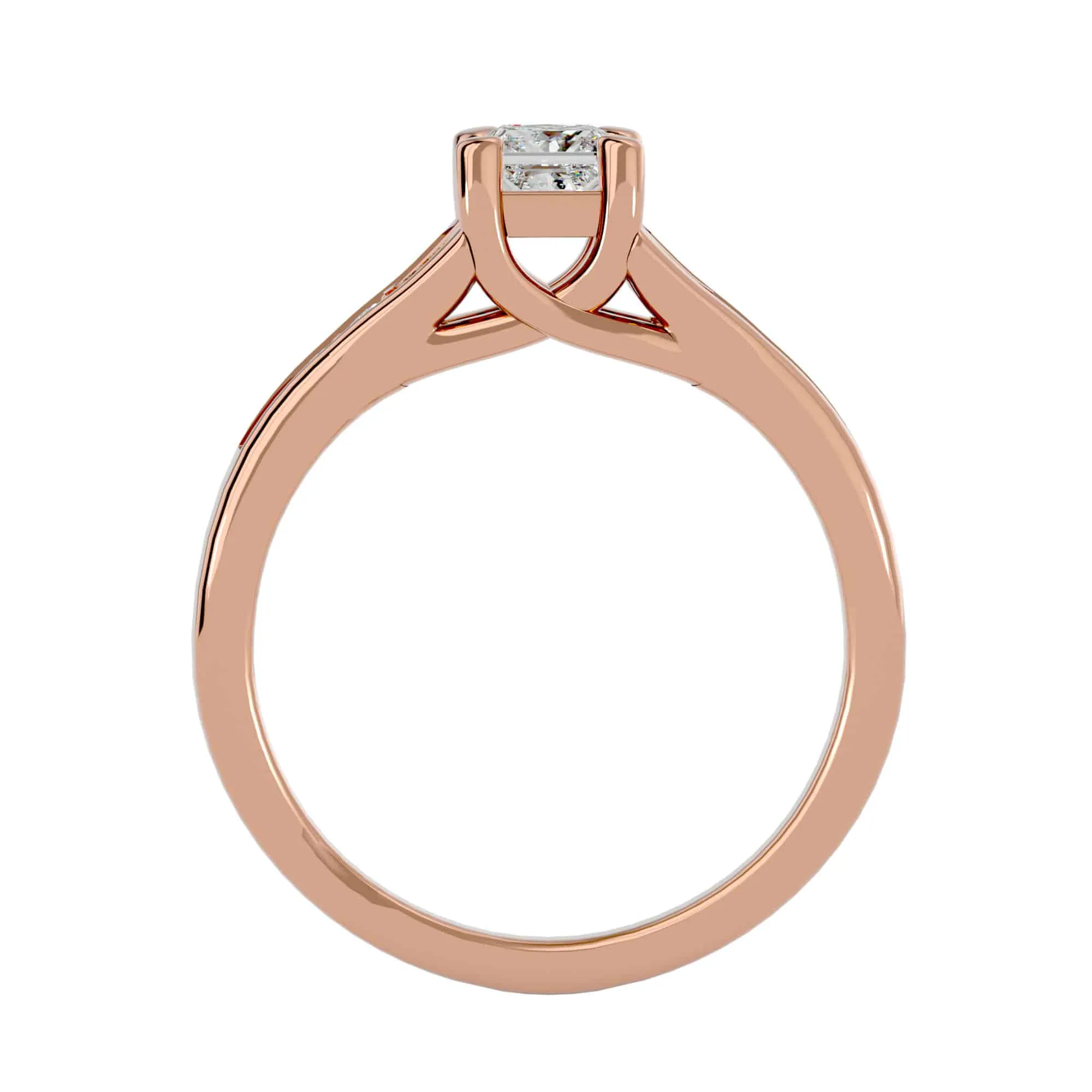 0.57ct Princess Cut Diamond Split Shank Engagement Ring