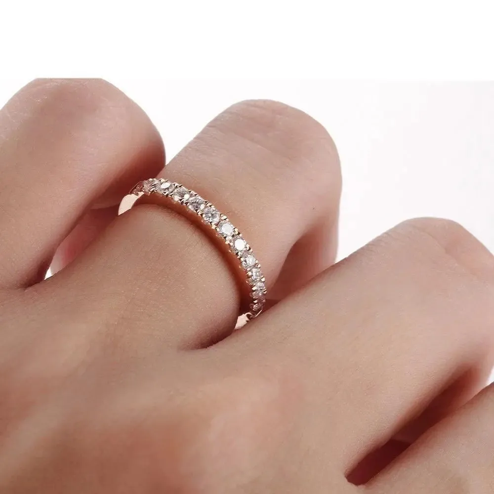 10k Rose Gold Moissanite Half Eternity / Anniversary Band 0.5ct