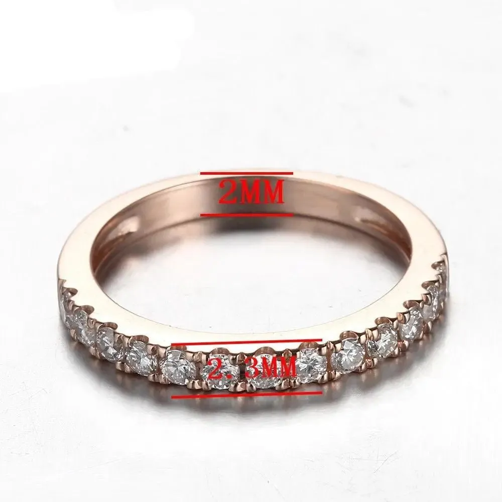 10k Rose Gold Moissanite Half Eternity / Anniversary Band 0.5ct