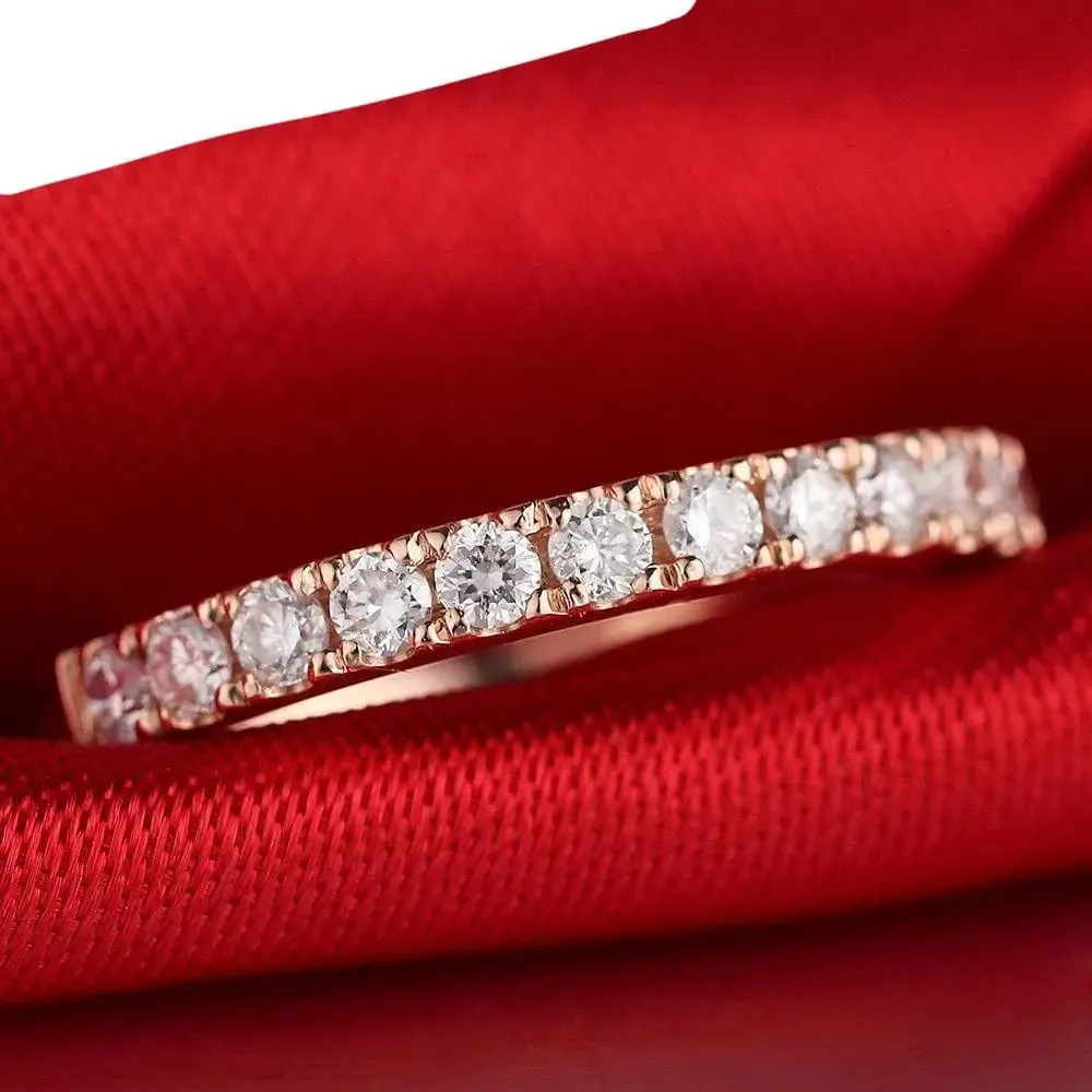 10k Rose Gold Moissanite Half Eternity / Anniversary Band 0.5ct