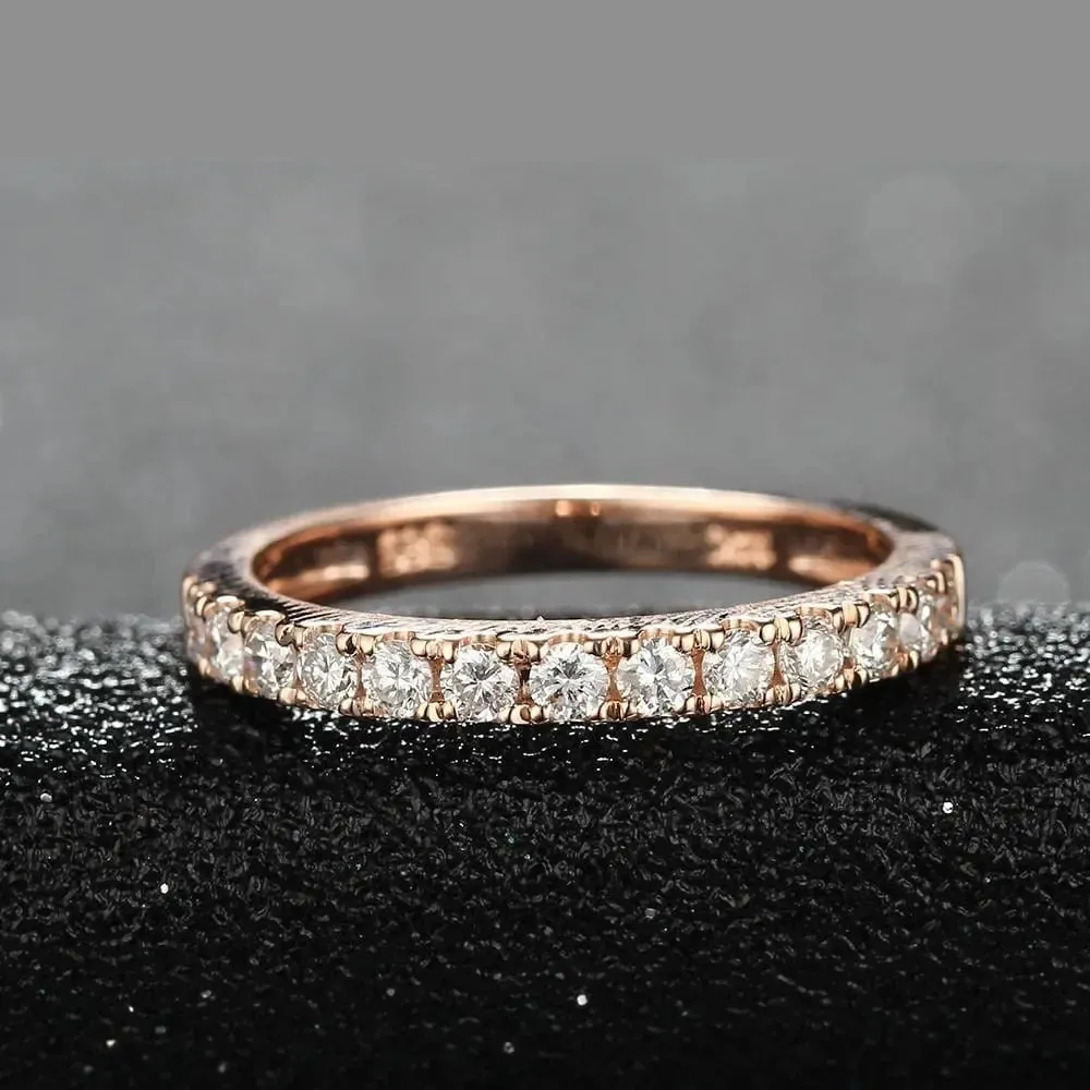 10k Rose Gold Moissanite Half Eternity / Anniversary Band 0.5ct