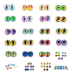 10x 6mm 8mm 10mm 12mm Glass Eyes Cabochon Lizard Cat Frog Animal Flat Dome Eye