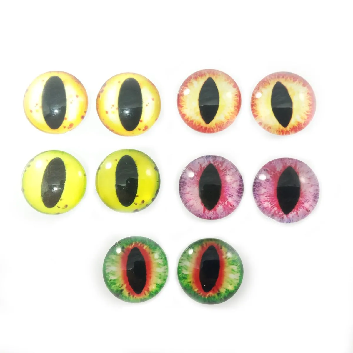 10x 6mm 8mm 10mm 12mm Glass Eyes Cabochon Lizard Cat Frog Animal Flat Dome Eye