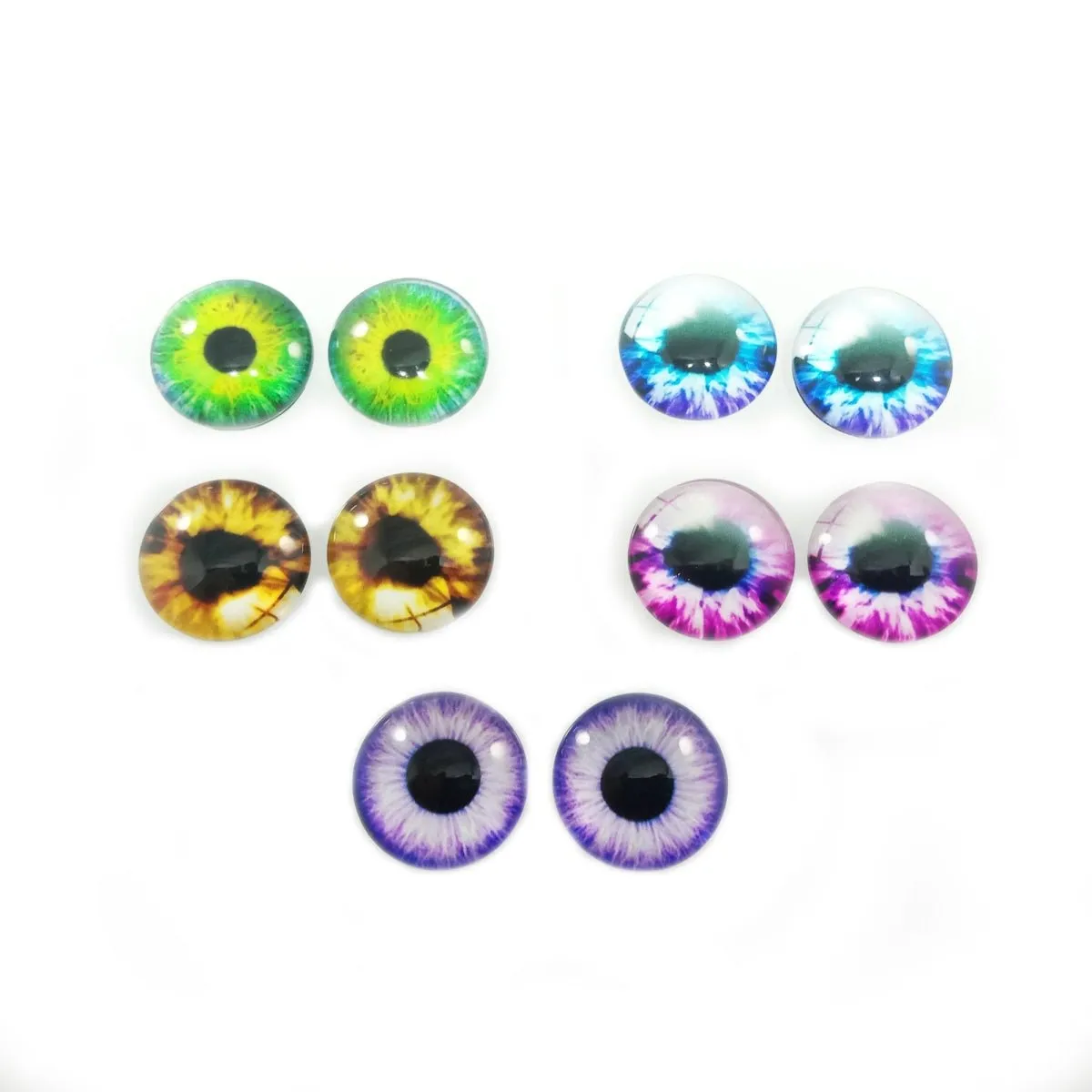 10x 6mm 8mm 10mm 12mm Glass Eyes Cabochon Lizard Cat Frog Animal Flat Dome Eye