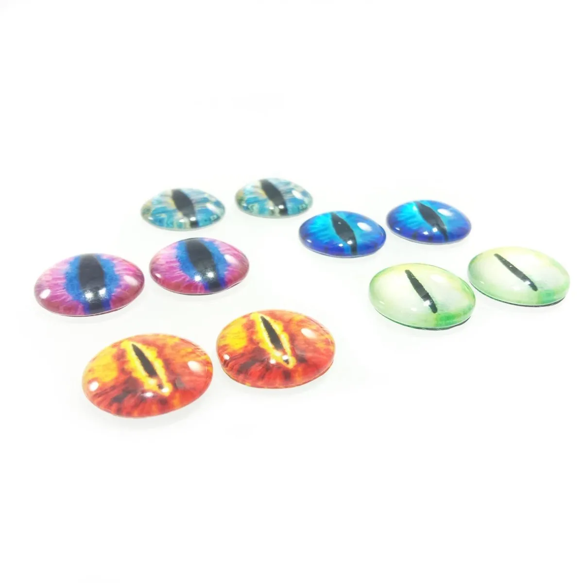 10x 6mm 8mm 10mm 12mm Glass Eyes Cabochon Lizard Cat Frog Animal Flat Dome Eye