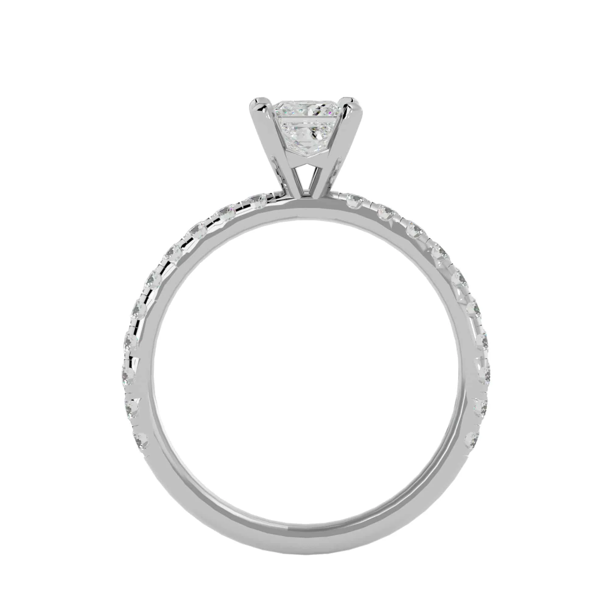 1.44ct ct Princess Cut High Set Daimond Engagement Ring