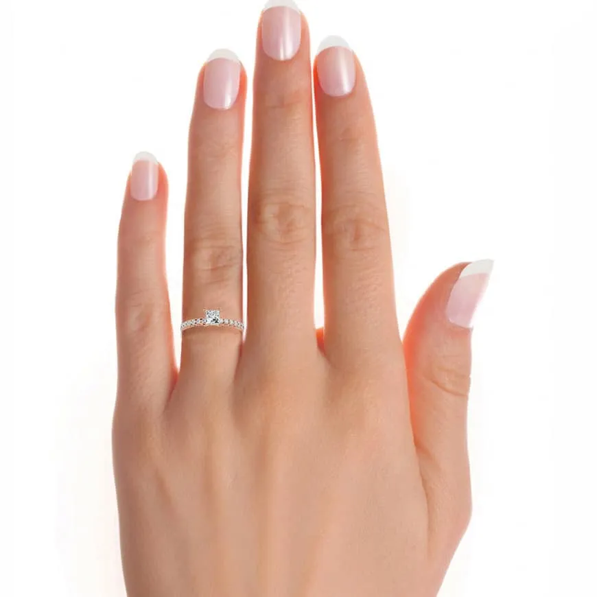 1.44ct ct Princess Cut High Set Daimond Engagement Ring