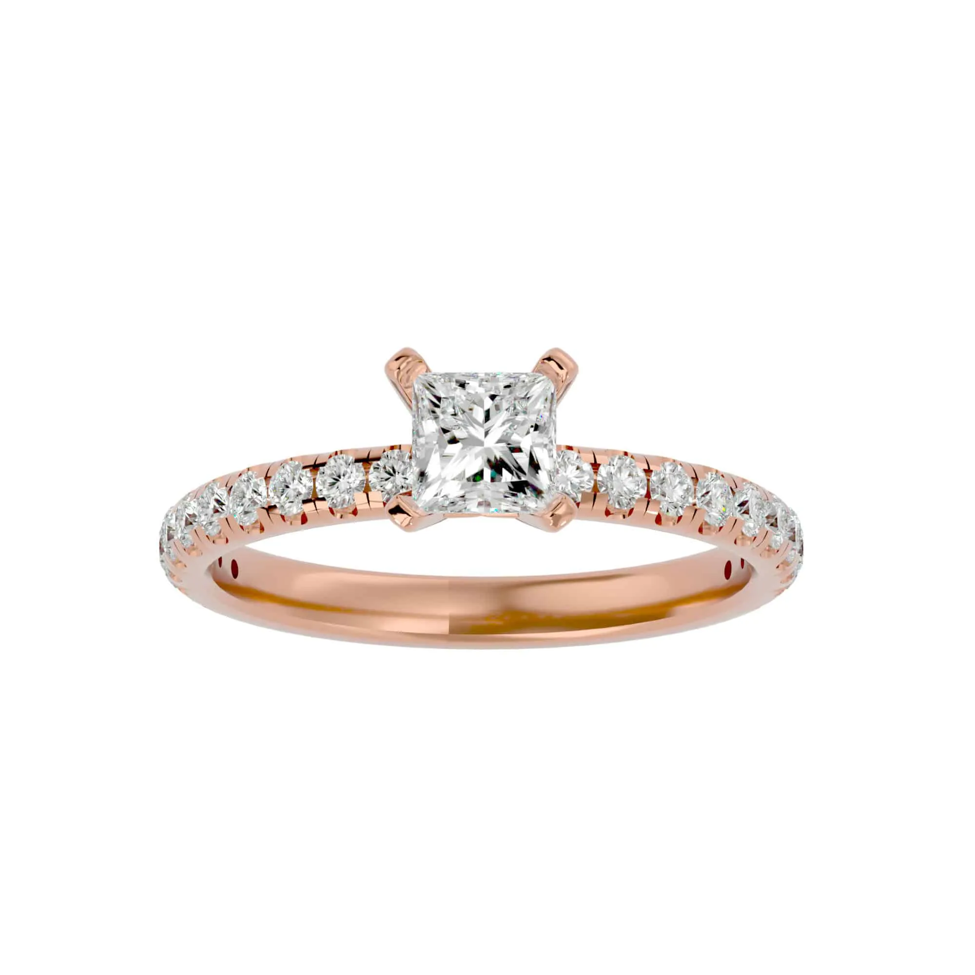 1.44ct ct Princess Cut High Set Daimond Engagement Ring