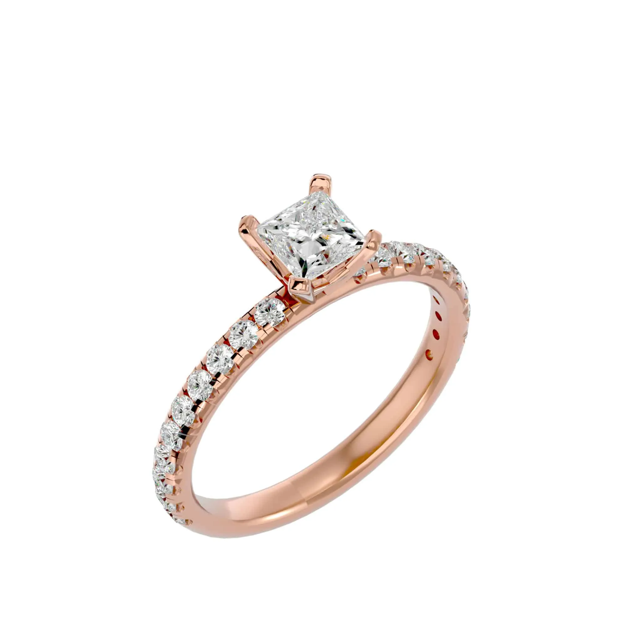 1.44ct ct Princess Cut High Set Daimond Engagement Ring