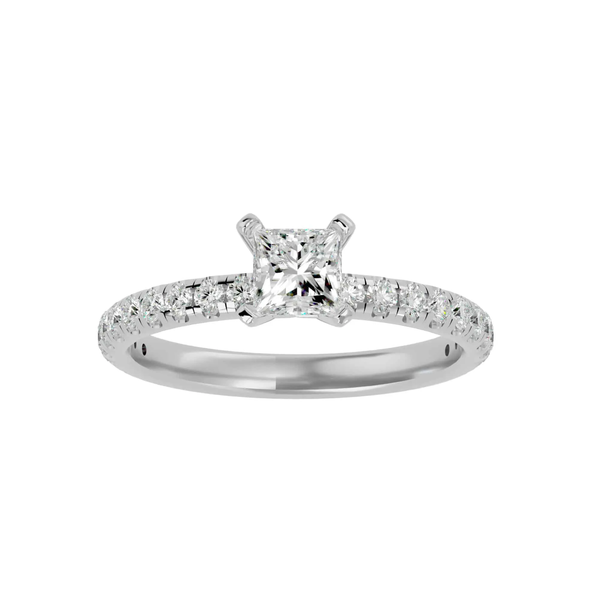 1.44ct ct Princess Cut High Set Daimond Engagement Ring