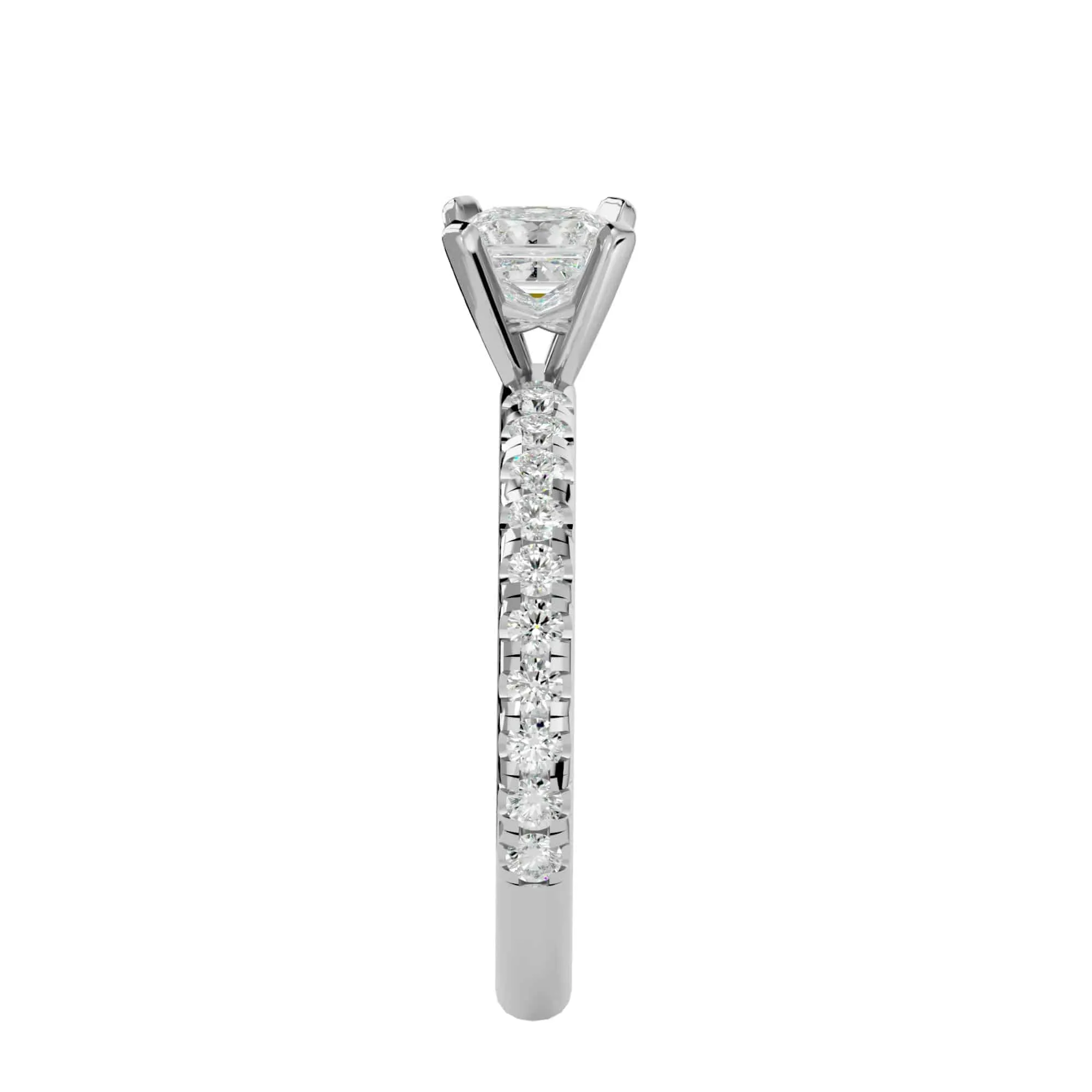 1.44ct ct Princess Cut High Set Daimond Engagement Ring