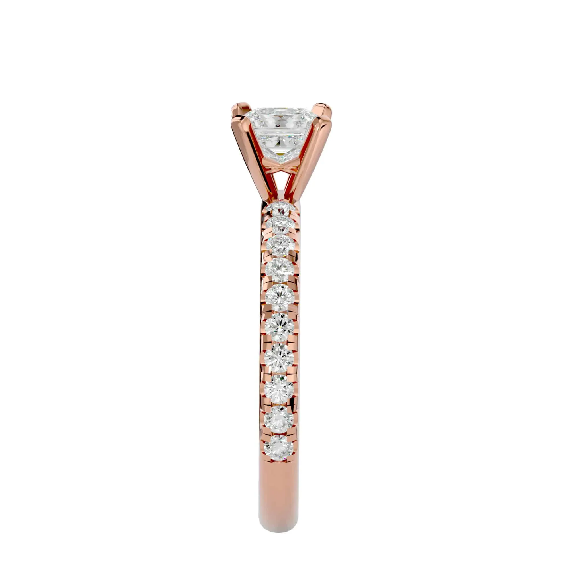1.44ct ct Princess Cut High Set Daimond Engagement Ring