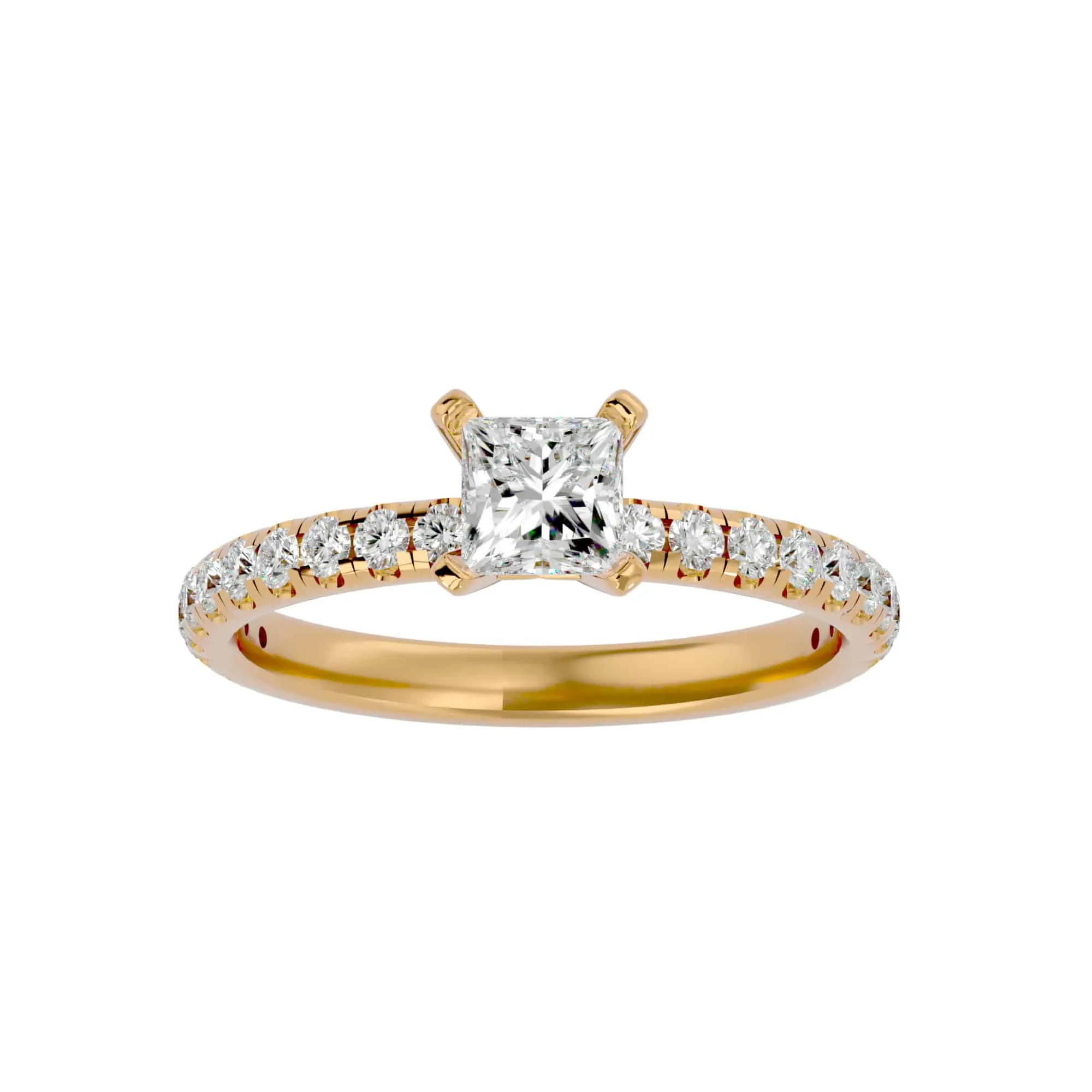 1.44ct ct Princess Cut High Set Daimond Engagement Ring