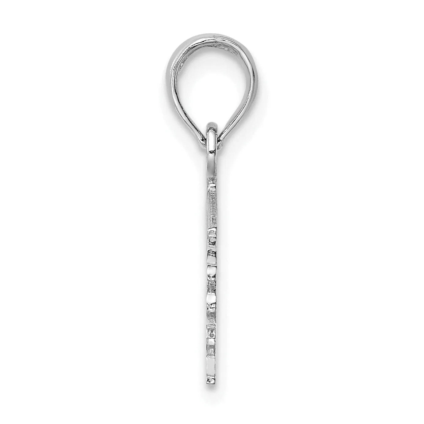 14k White Gold Polished Finish Open Back FIREFIGHTER'S DAUGHTER Charm Pendant