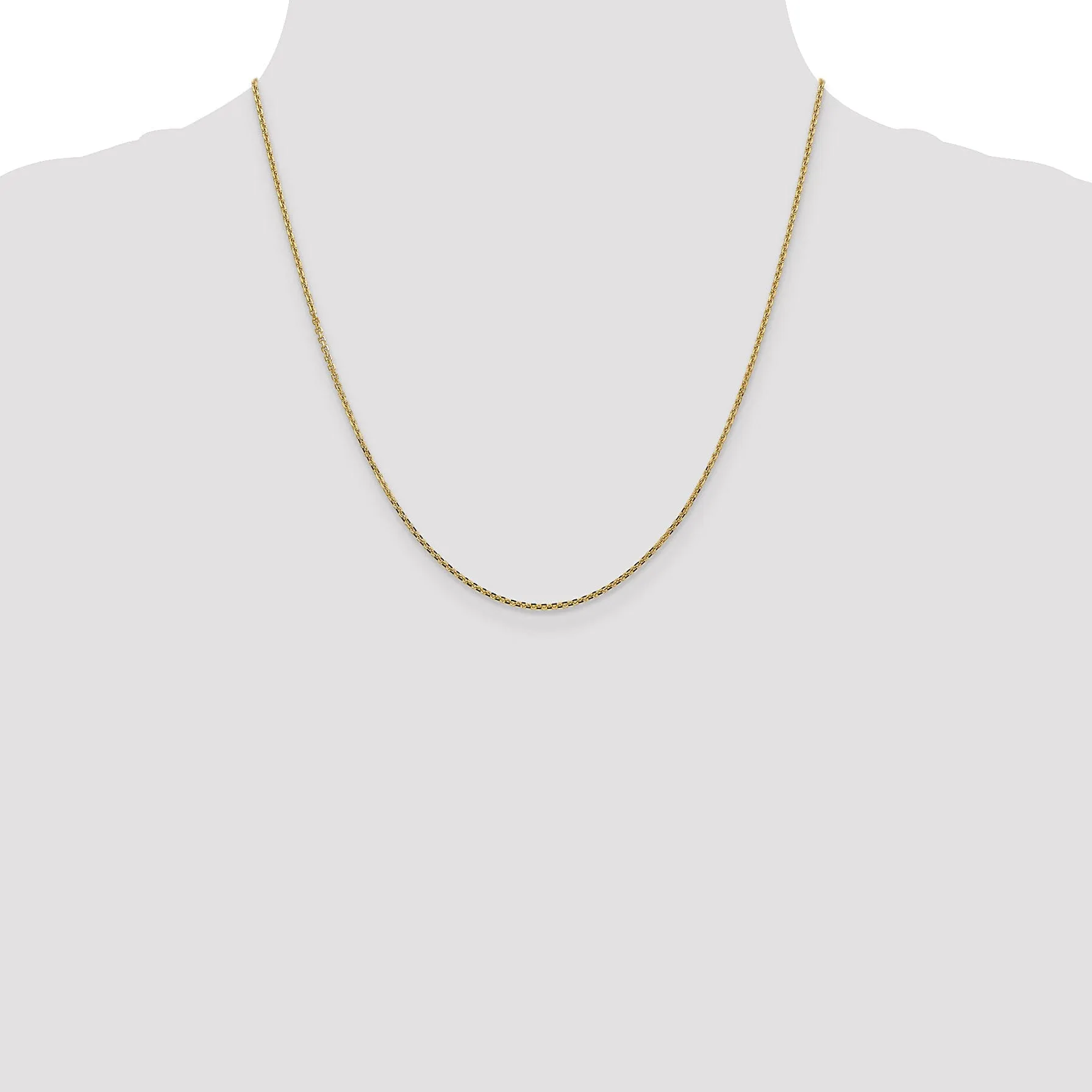 14k Yellow Gold 1.30mm Solid D.C Cable Chain