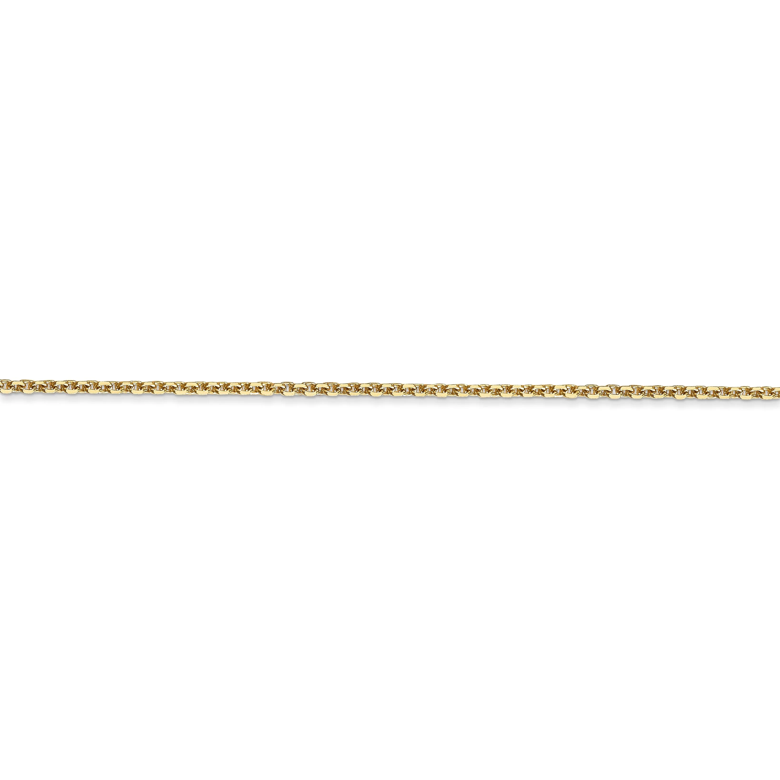 14k Yellow Gold 1.30mm Solid D.C Cable Chain