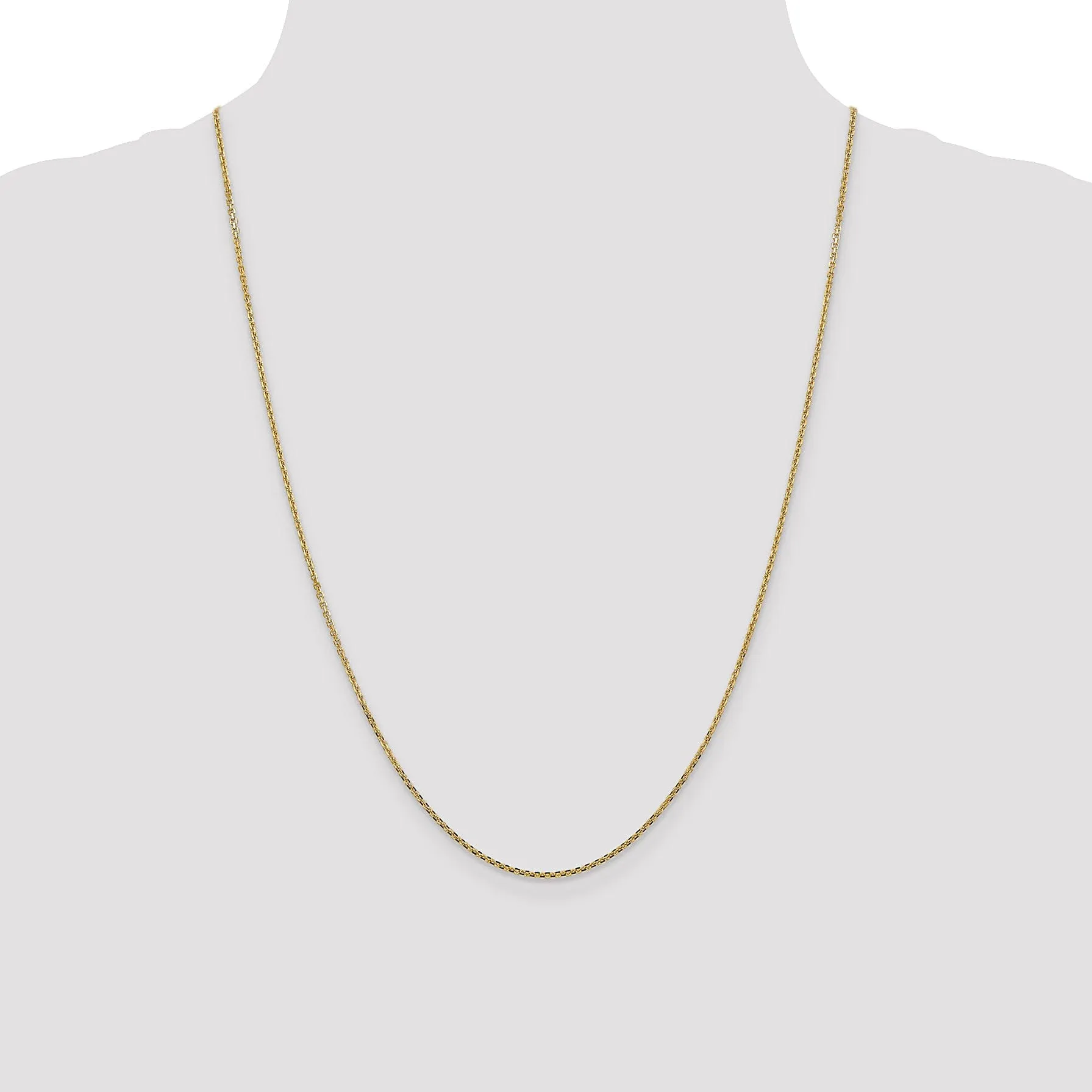 14k Yellow Gold 1.30mm Solid D.C Cable Chain