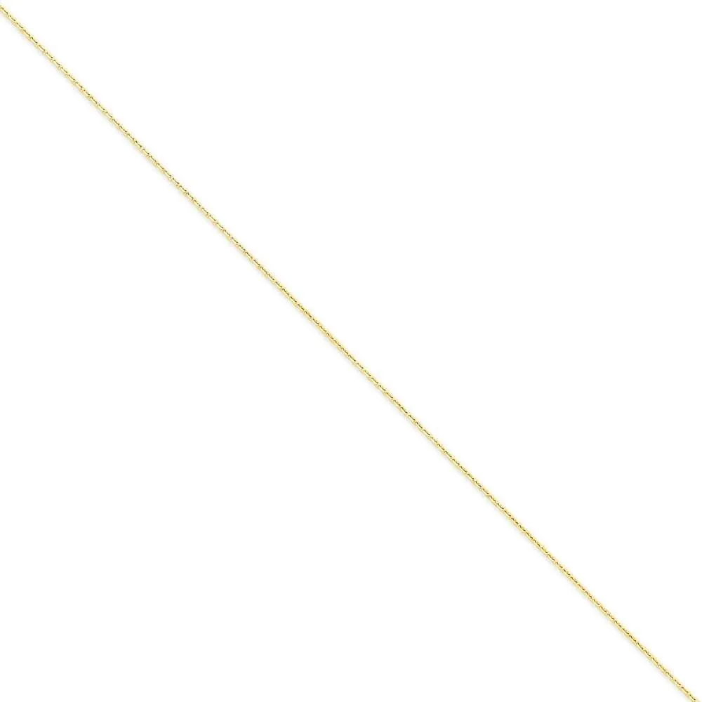 14k Yellow Gold 1.30mm Solid D.C Cable Chain