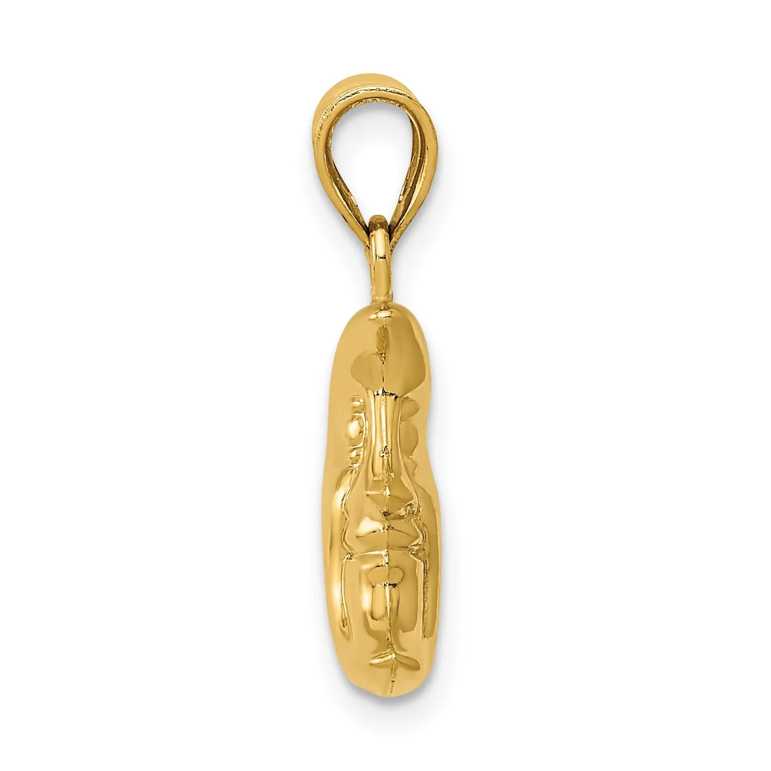 14k Yellow Gold Polished Finish 3-Dimensional Moon with Face Design Charm Pendant