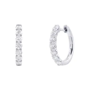18ct White Gold 0.97ct Diamond Hoop Earrings