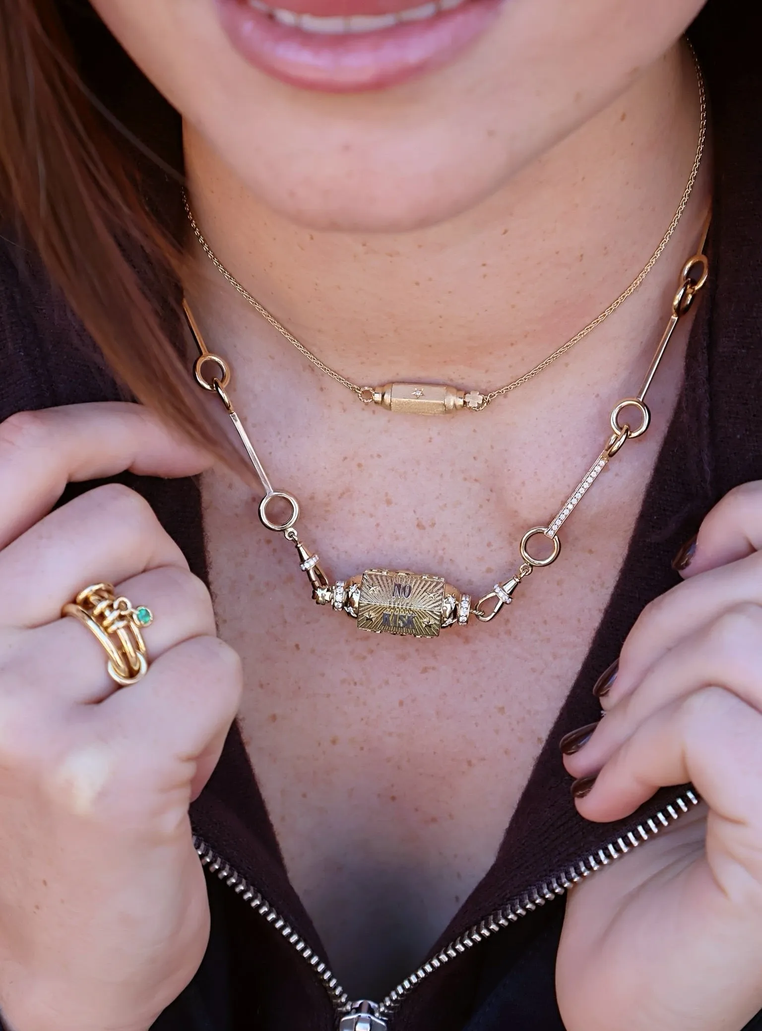 18KY Diamond Stick Chain