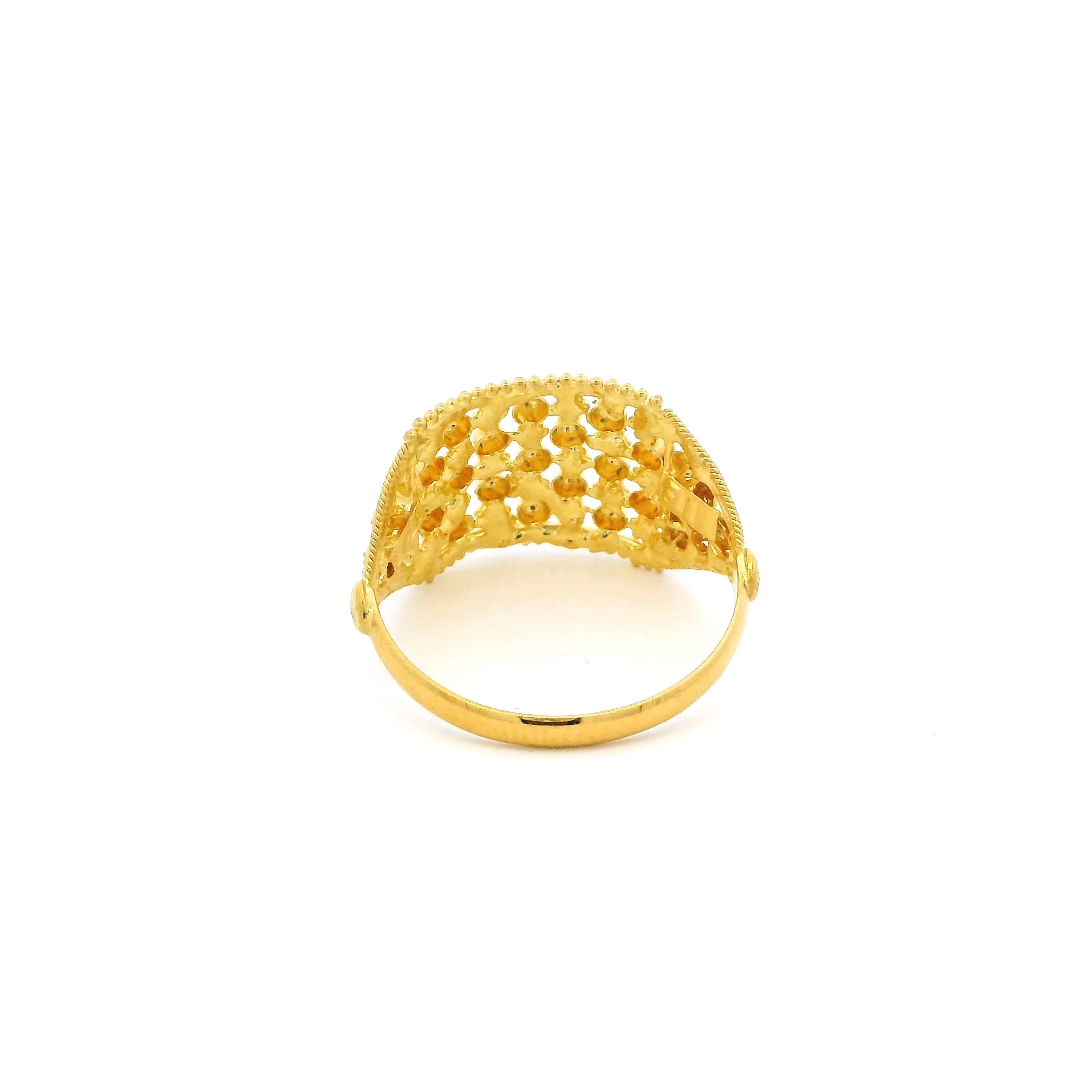 22ct Yellow Gold Women's Filigree Work Dress Ring – Elegant and Sophisticated | Size N