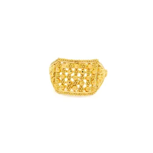 22ct Yellow Gold Women's Filigree Work Dress Ring – Elegant and Sophisticated | Size N