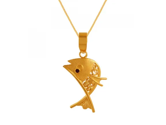 22k Lucky Charm Fish Gold Pendant