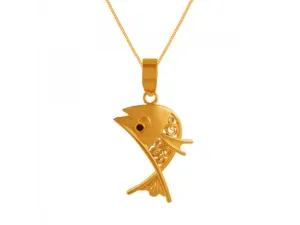 22k Lucky Charm Fish Gold Pendant