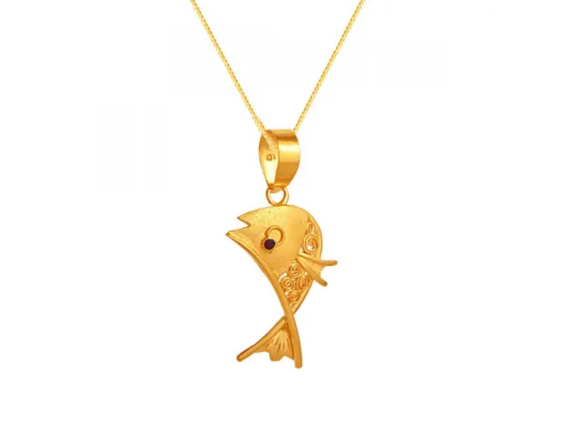 22k Lucky Charm Fish Gold Pendant
