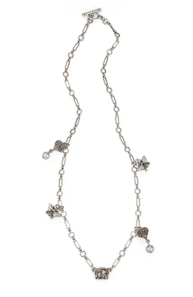28" Toulouse Chain Pearls Pendants