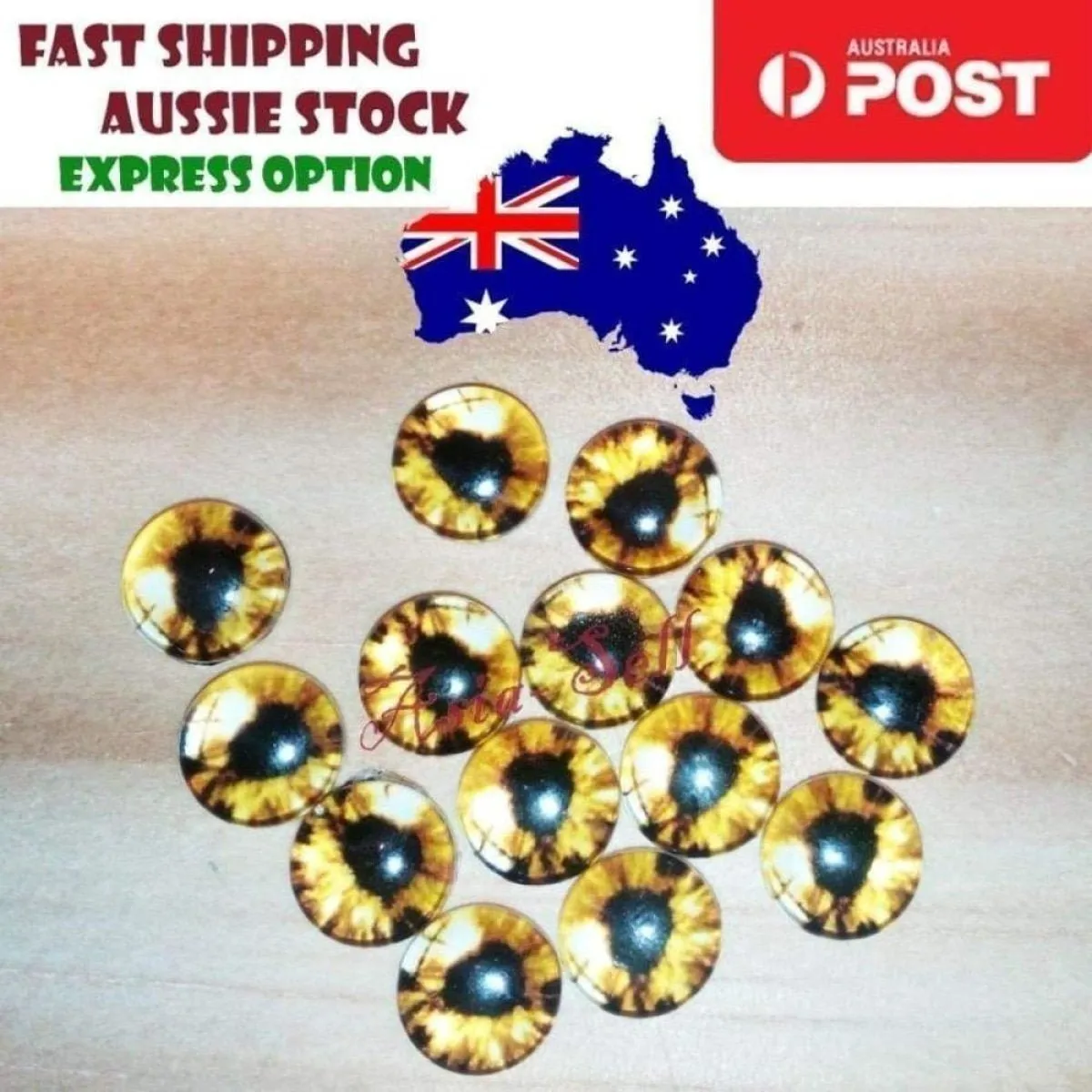 30pcs Round 12mm Glass Eyes Dragon Lizard Frog Eyeballs Model P