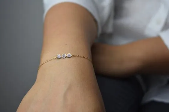 30th Birthday Gifts for Women • 3 Crystal Bracelet• 30th Birthday Bracelet • 3 Decades • Thirty Year Old Birthday Gift • Thirtieth 30 Year Old Birthday Gifts