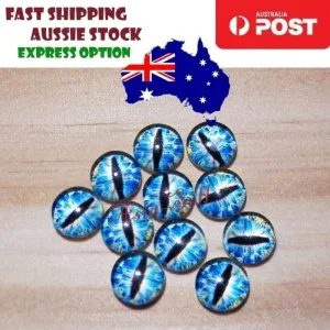 50pcs Round 10mm Glass Doll Eyes Dragon Lizard Frog Eyeballs Model F