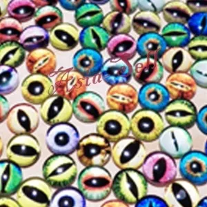 50pcs Round 6mm Glass Eyes Dragon Lizard Frog Eyeballs Mixed