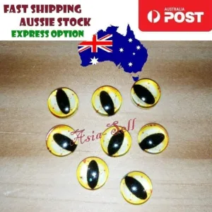 50pcs Round 8mm Glass Eyes Dragon Lizard Frog Eyeballs Model C