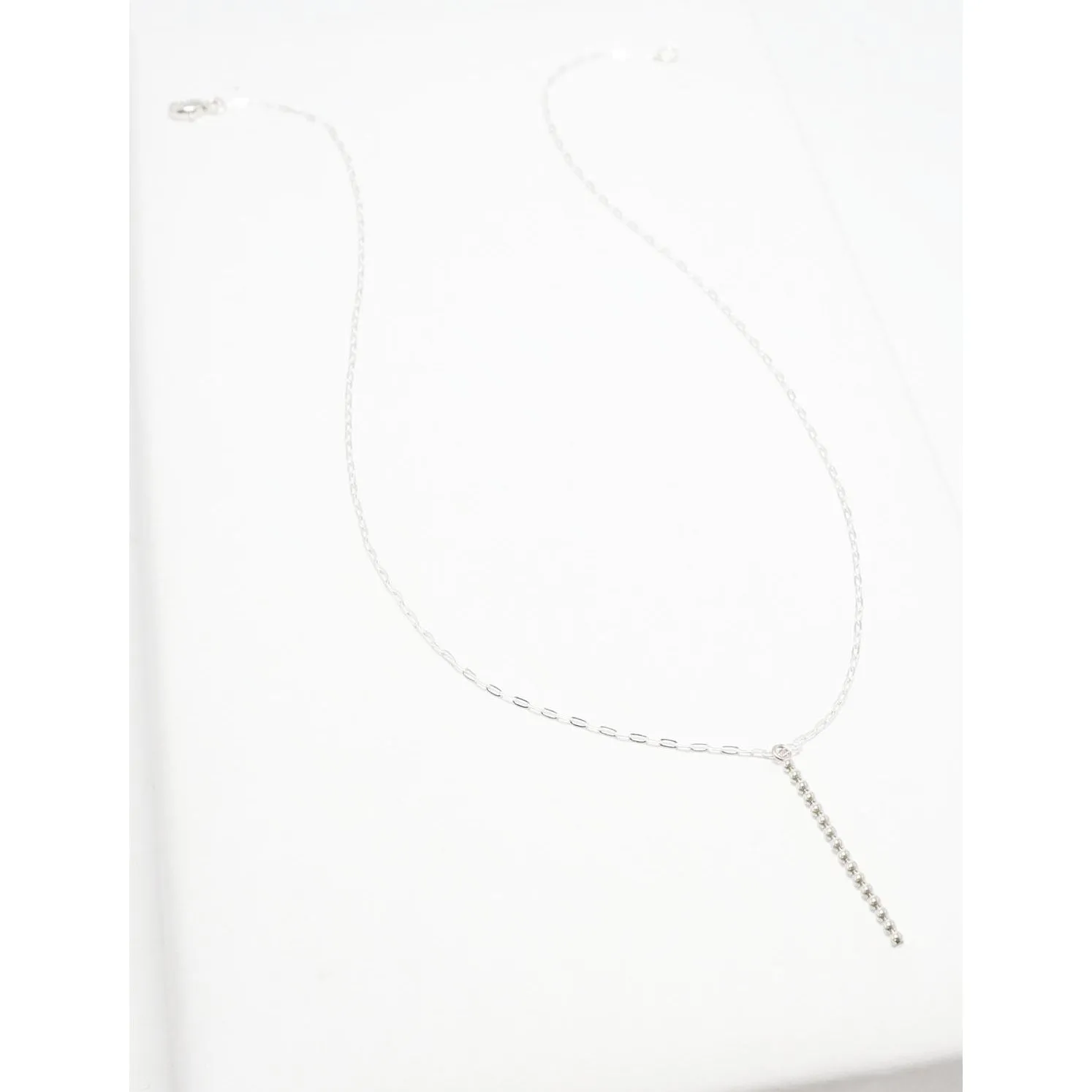 Accent Vertical Bar Beaded Long Necklace