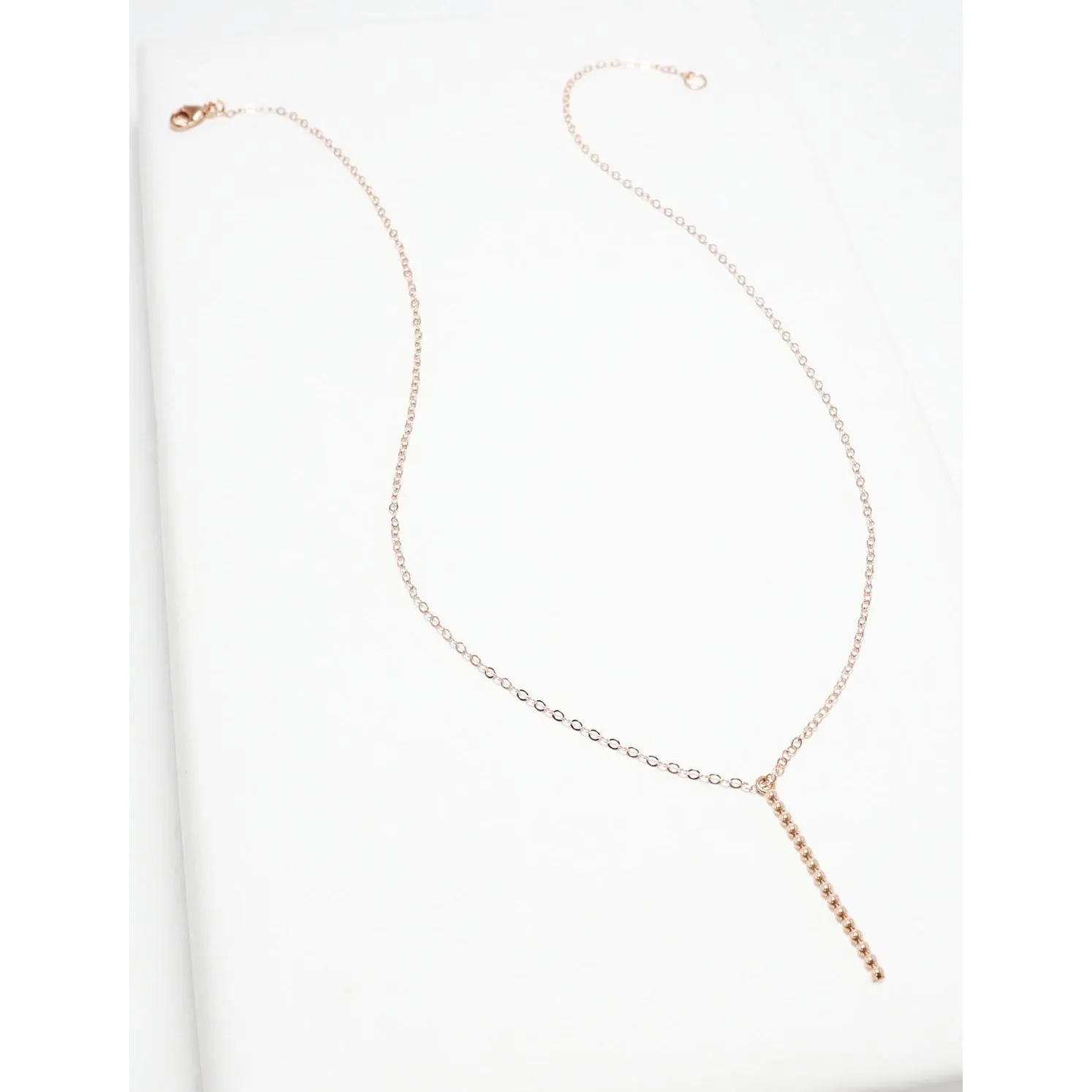 Accent Vertical Bar Beaded Long Necklace