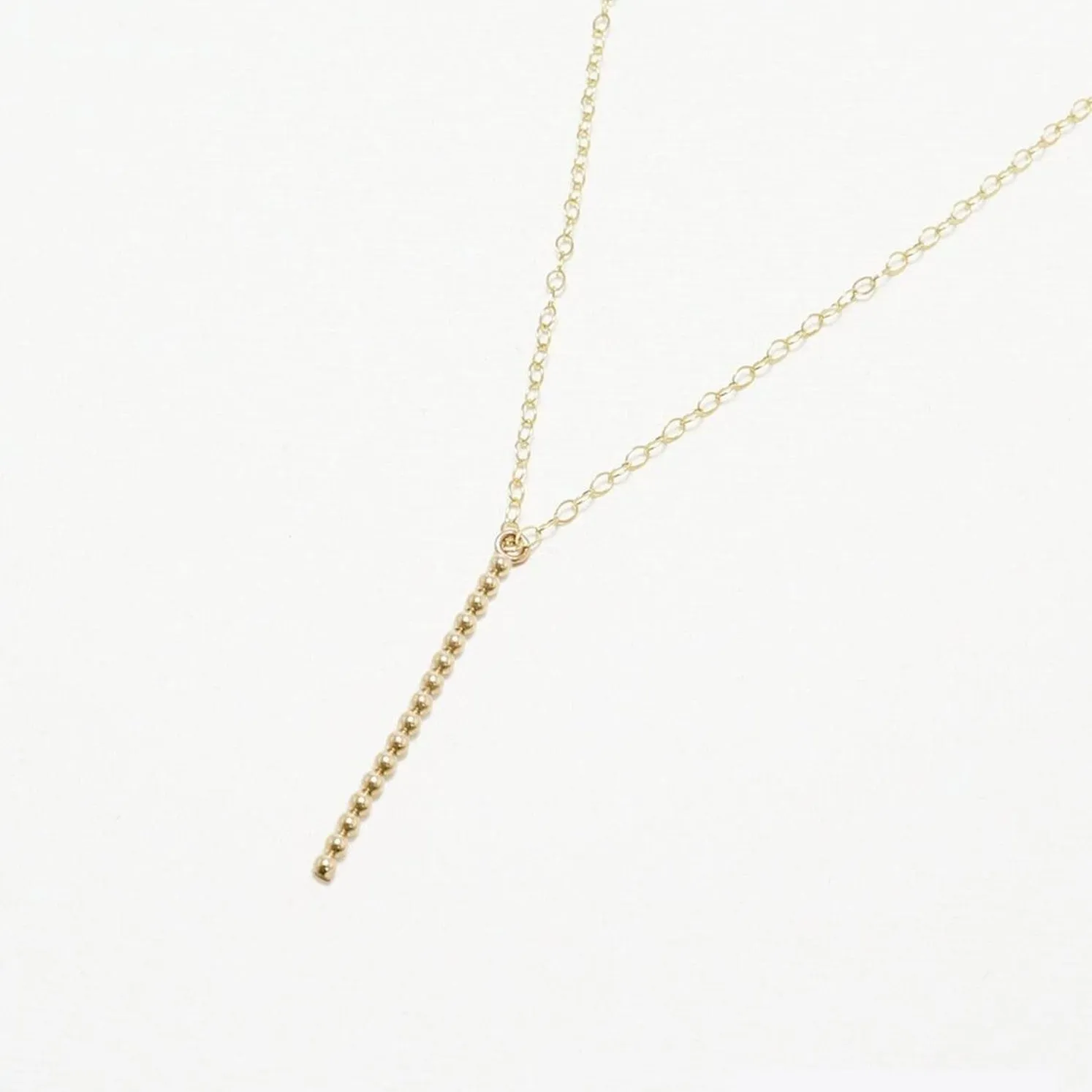 Accent Vertical Bar Beaded Long Necklace