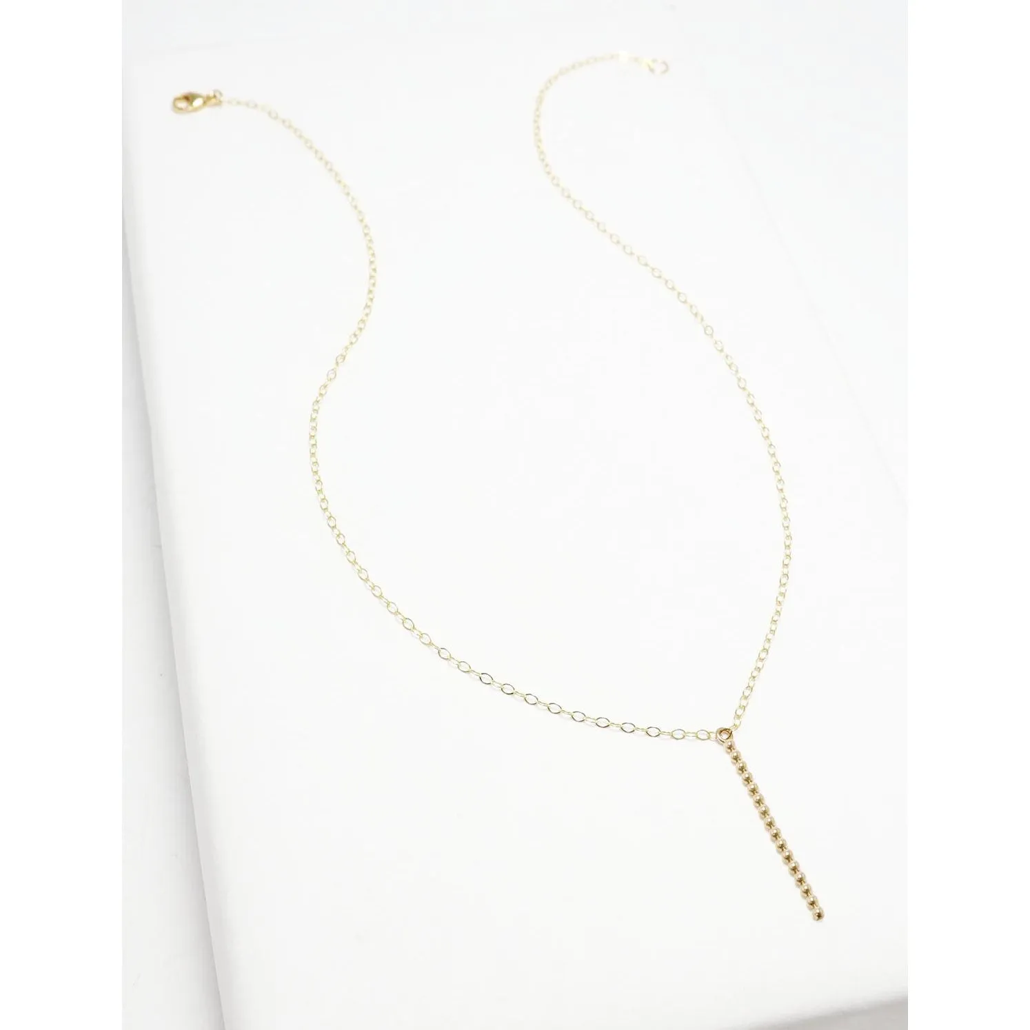Accent Vertical Bar Beaded Long Necklace