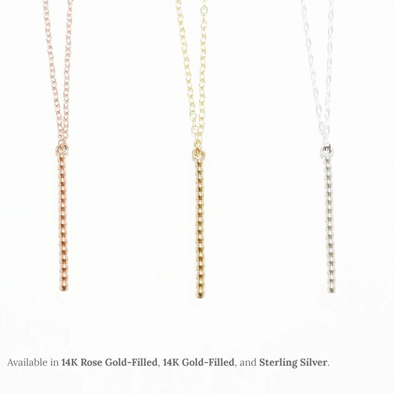 Accent Vertical Bar Beaded Long Necklace