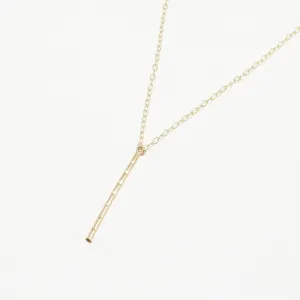 Accent Vertical Bar Dotted Necklace