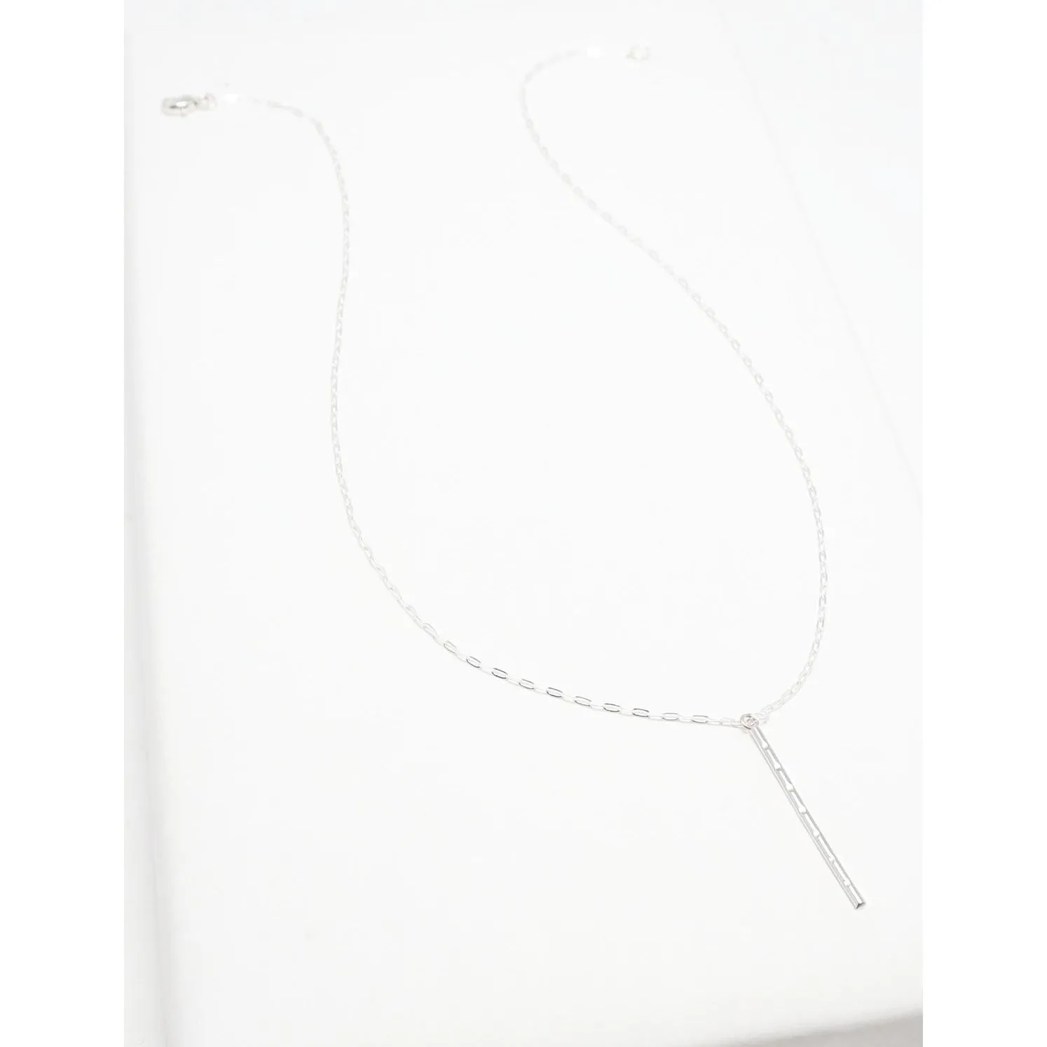 Accent Vertical Bar Dotted Necklace