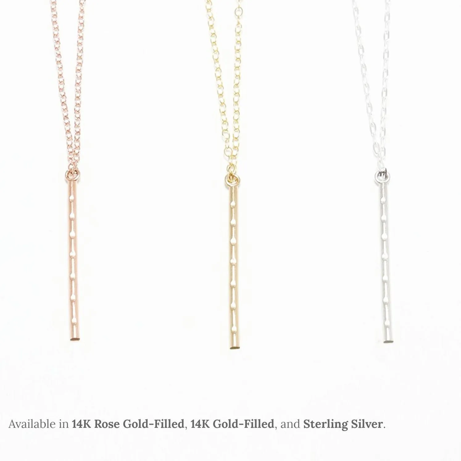Accent Vertical Bar Dotted Necklace