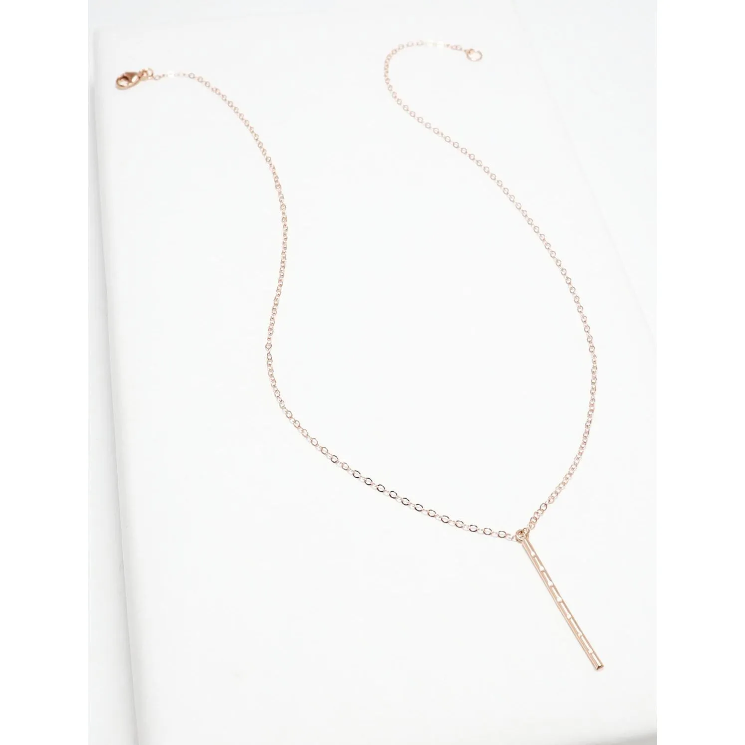 Accent Vertical Bar Dotted Necklace