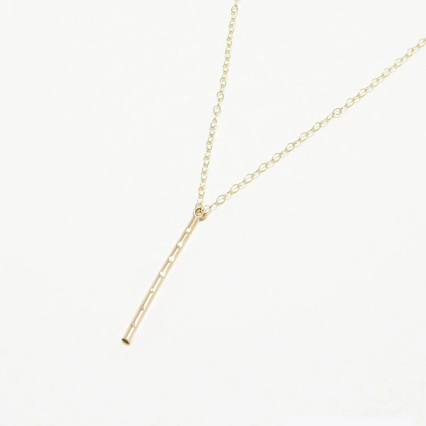 Accent Vertical Bar Dotted Necklace
